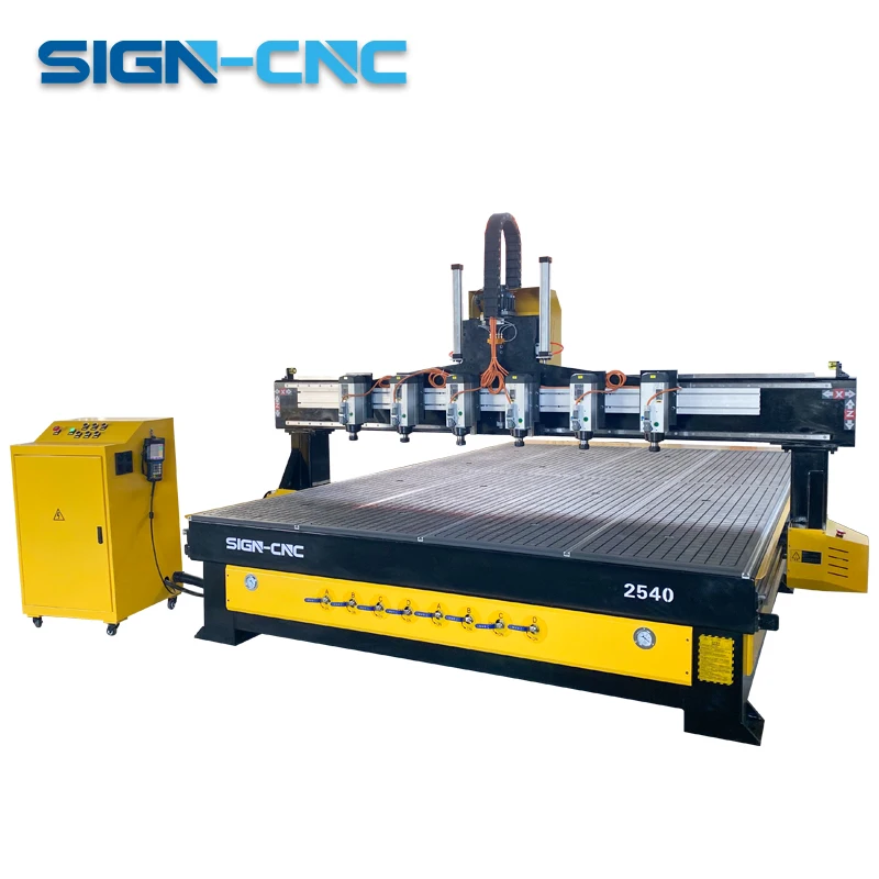 Фрезерный Станок С ЧПУ По Дереву Дверь Шкаф Шесть Итальянский Шпиндель HSD 6.0kw