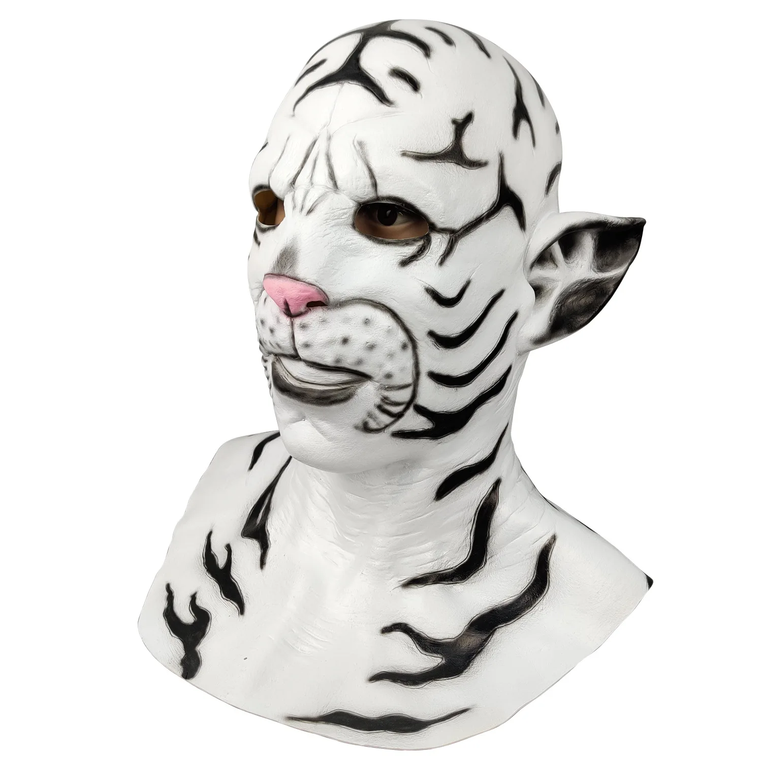 Monster Headgear Silicone Mask Halloween Disguise Props Spoof Cos White Tiger Cosplay Party Stage Performance Role Props