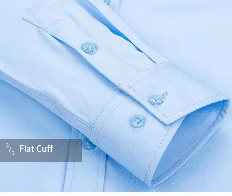 2023 Fashion Men Working Business Formal Shirts Plain White 4 Way Stretch Shirt