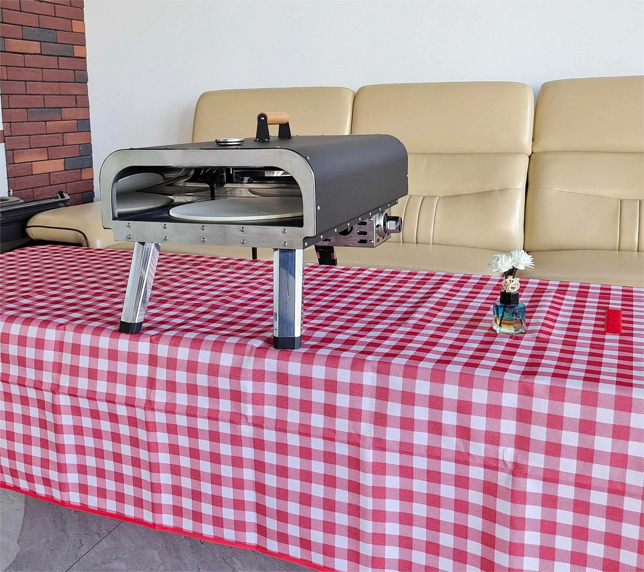 Warmfire modern design pizza oven gas with rotate stone outdoor pizza oven