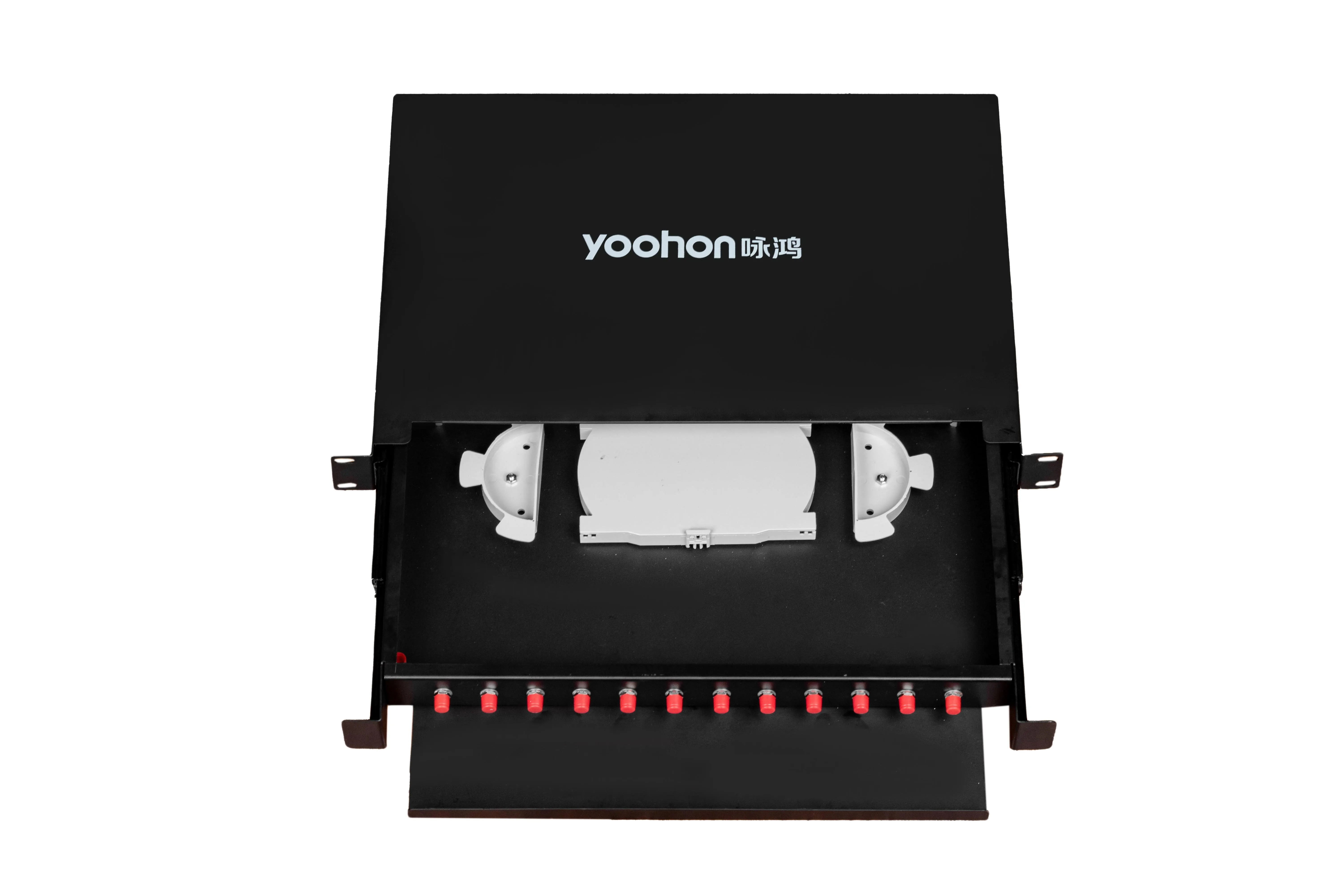 ODF Patch Panel Rack Mounted Sliding Type 1u 12 Port Fiber Patch Panel FC Upc Quad Fully Loaded 96 Core ODF