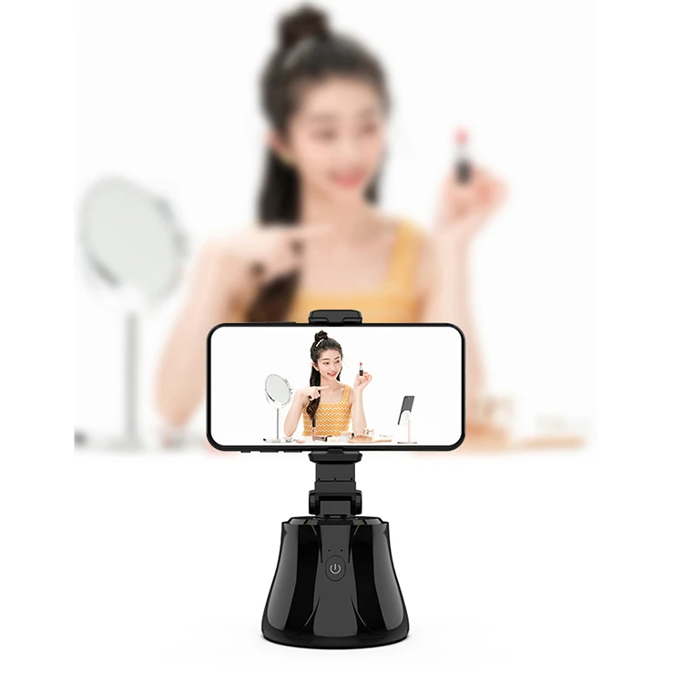 Amazon Best selling auto face tracking 360 degree rotation smart mobile phone holder B6 for selfie live broadcast