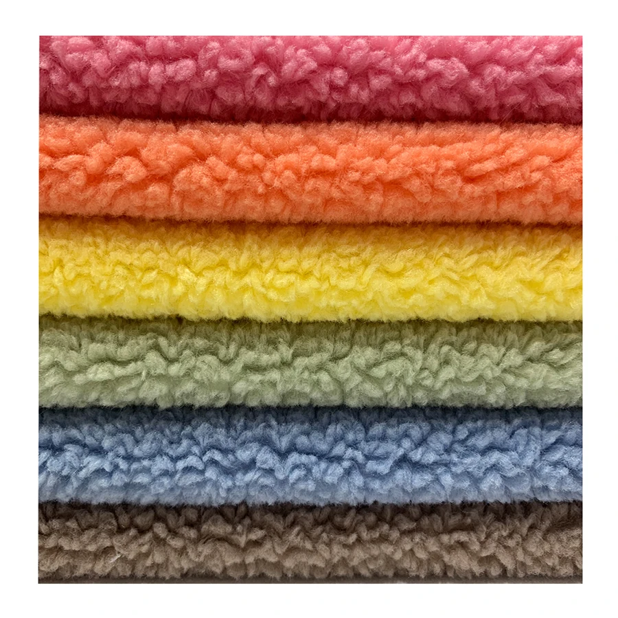 New products 100 polyester knitted sherpa fleece fuzzy soft fabrics velour material plush microfiber fabric for blanket