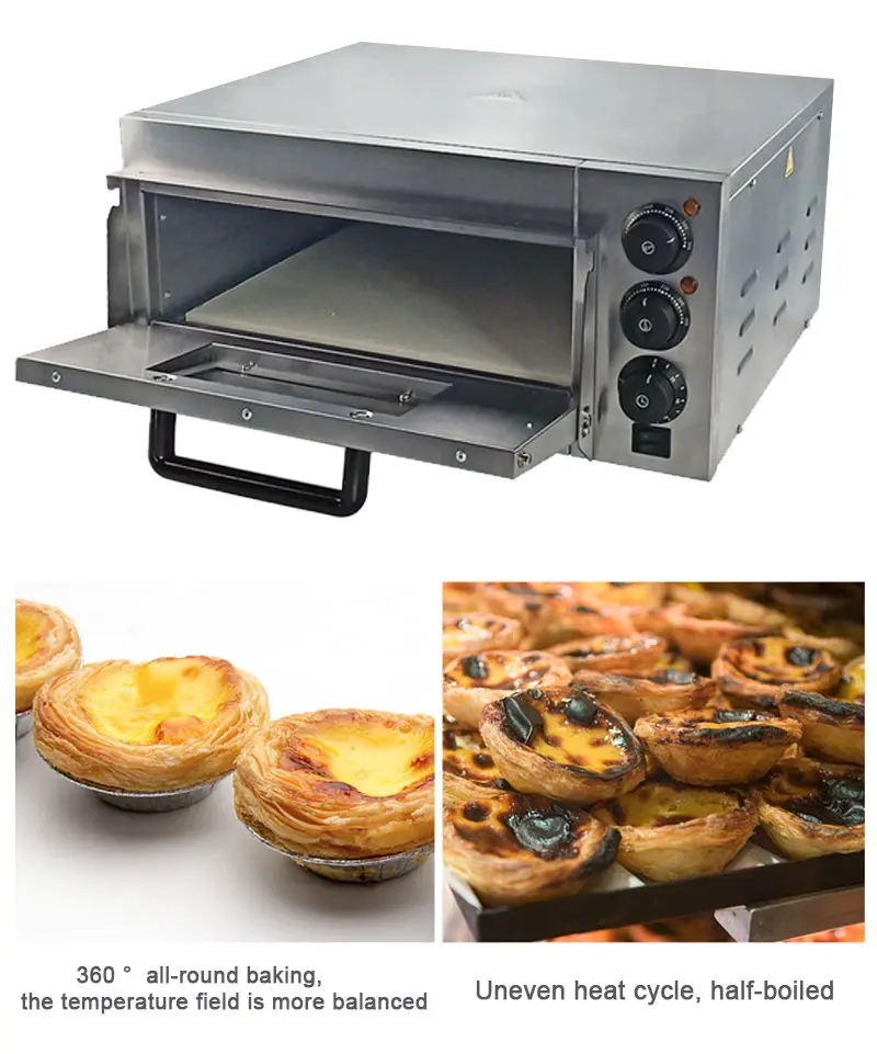 Newest Commercial Electric Gas Mini Italian Pizza Oven 3000W Stainless Steel Double Layer16 Inch Pizza Maker