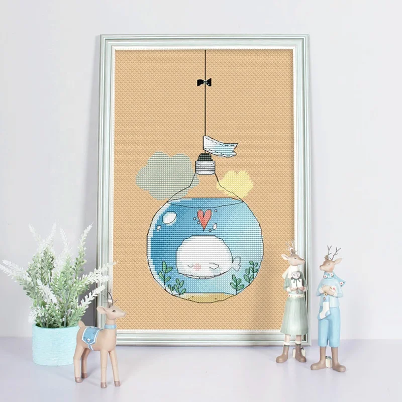 
 DPC210 Набор для вышивки крестиком с маленьким Китом, набор из ткани «сделай сам», вышивка крестиком 18 карат 14 карат 11 карат  