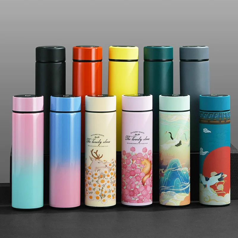 Led Temperature Display Stainless Steel Insulation Smart Coffee Mugs Cups 500ml Intelligent Vacuum Water Bottle