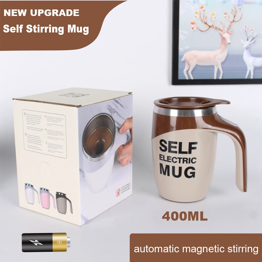Wholesale OEM stainless steel bateri electric mixing coffee cup automatic magnetic self auto stirring mug
