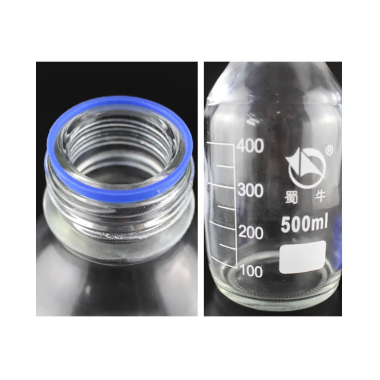 CHINCAN 250/500/1000/2000ml Transparent Borosilicate Glass Bottle PP Reagent Bottle Glass Reagen Bottle for Chemicals