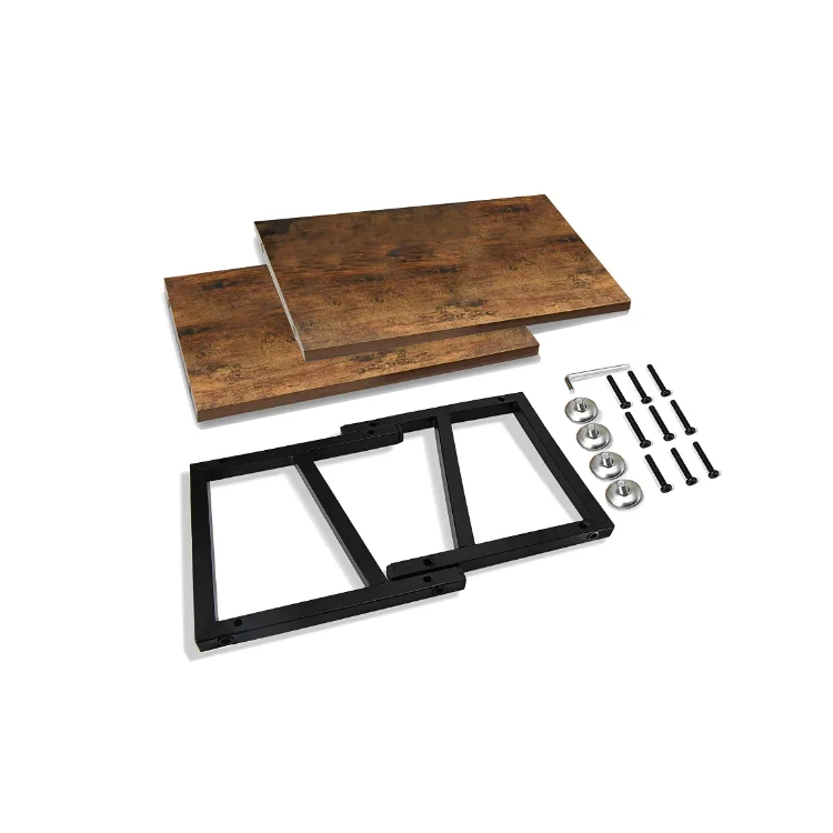 Hot sale rustic 2 tier desktop organizer with shelf home office wood printer stand