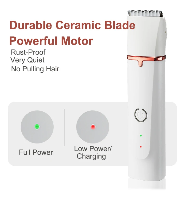 3 in 1 Wet/Dry Electric Body Hair Trimmer Cordless Waterproof Facial Hair Removal Shaver Razor for Painless Trimming of Pubic Fa