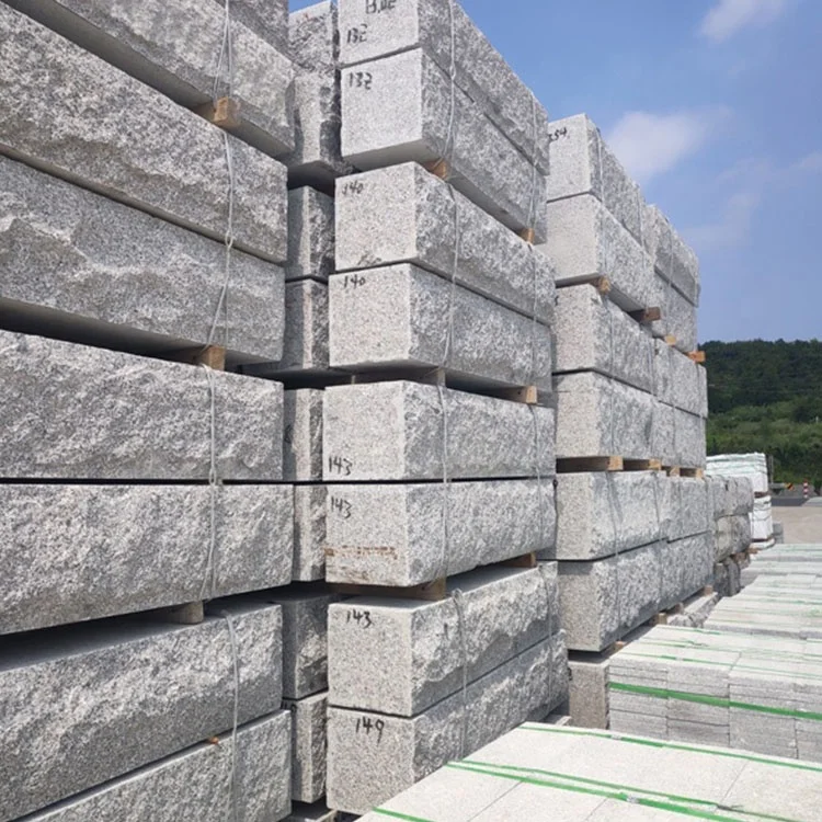 Cheap outdoor Grey Granite Garden Stone Raw Material Blocks for Grey Black Yellow Red Color And Mushroomed Surface