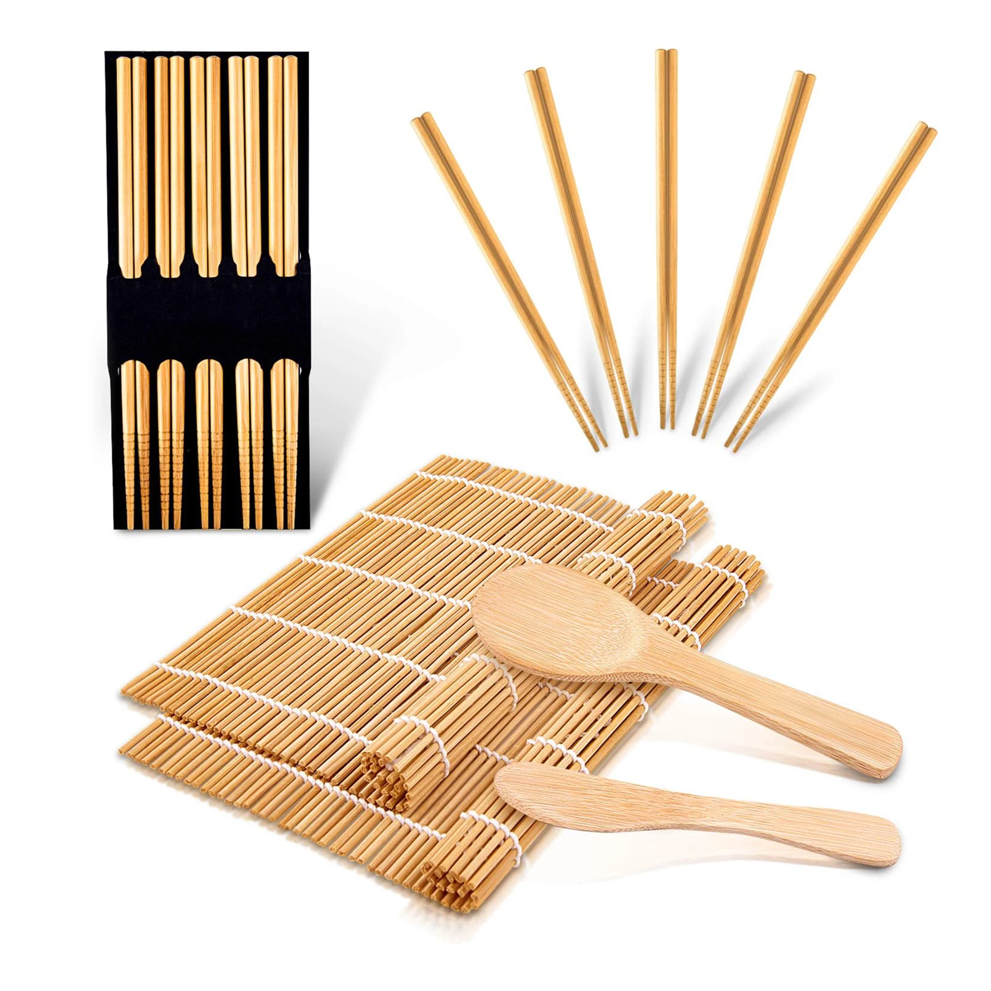 Hot Sell Beginner DIY Sushi Mold Tools Making Set 5 Pairs Chopsticks 1 Paddle 1 Spreader Sushi Tools