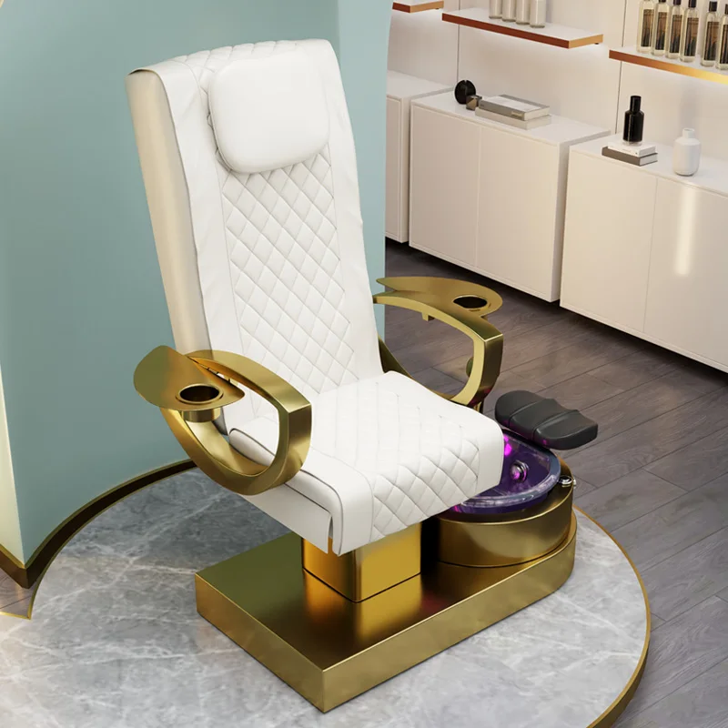 Wholesale High Back Queen Elegant Single Seater Rotating Electric Motor Pedicure Chair With Magnetic Jet