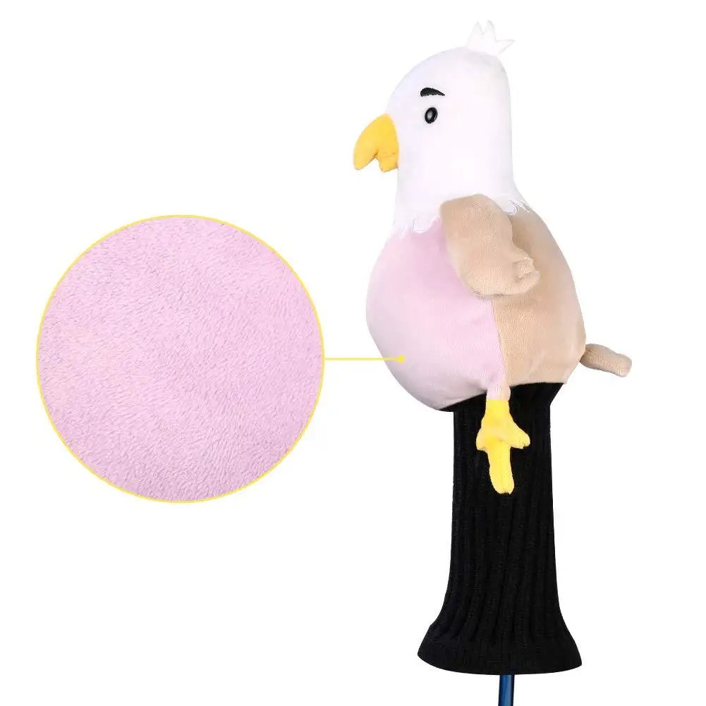 wholesale OEM Custom Universal Cute Animal Cartoon Soft Plush Protection Golf Clubs Head Covers