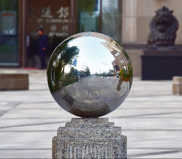 Garden ornament spheres mirror finish 500mm 600mm stainless steel hollow ball