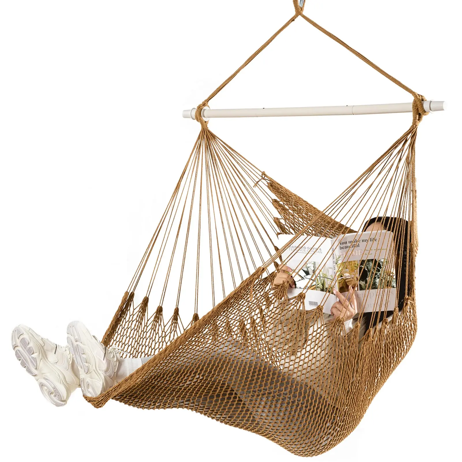 Custom Outdoor Modern Patio Removable Portable Camping Garden Triangle Hanging Swing Chair Hammock Bed With Frame