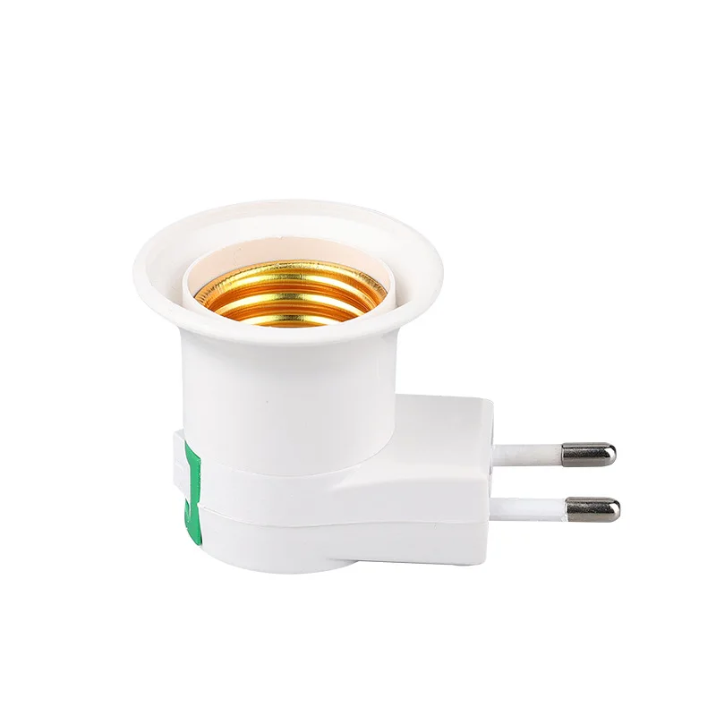 E27 Screw Mouth European Gauge round Plug with Switch Mobile Plug Wall Lamp Holder White Thread Bulb Accessories Kit