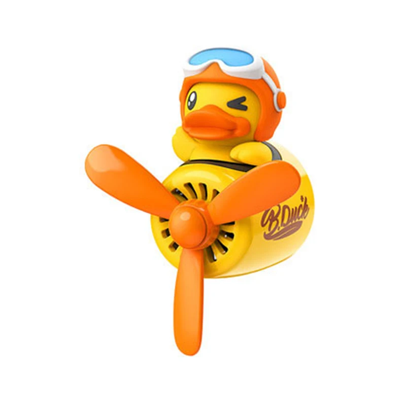 Brown bear pilot car air outlet perfume cartoon rotating fan leaf car aromatherapy