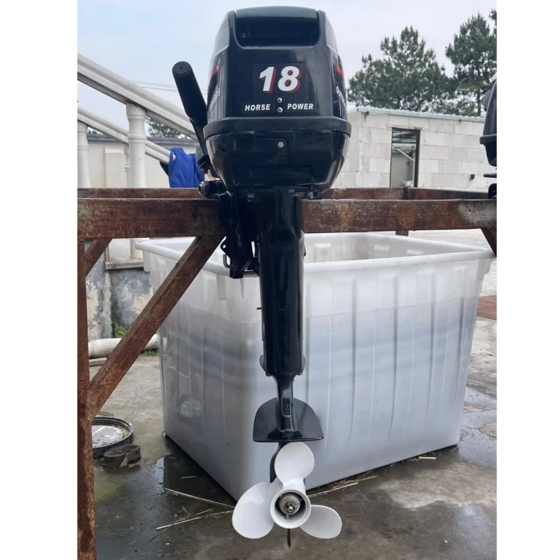 Wholesale HANGKAI 18HP Outboard Motors 2 Cylinder 2 Stroke Portable Gasoline Motor Marine Engine Chinese Brand for Sale