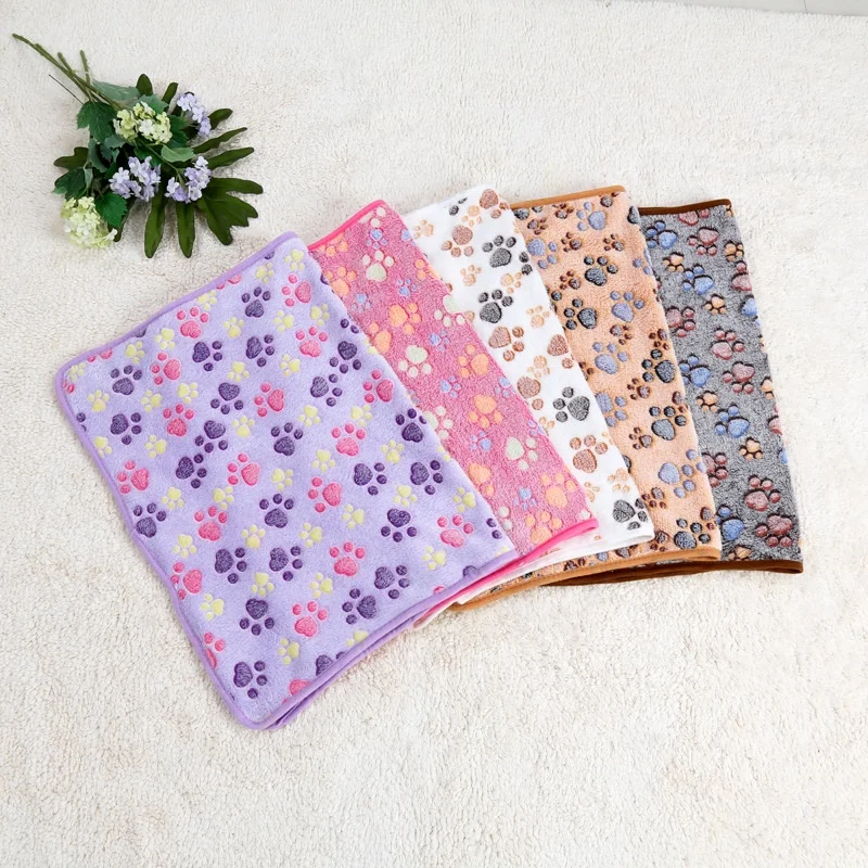 Soft Cute Warm Fluffy Fleece Flannel Dog Puppy Pet Pad Mat Throw Cover Blanket