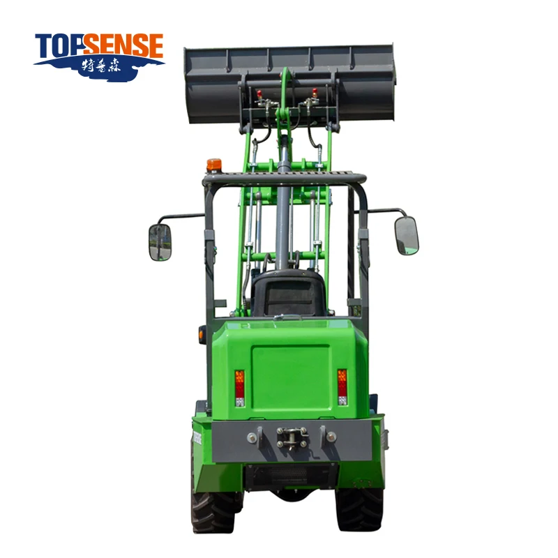 China Topsense compact electric front end battery 1ton farm wheel loader CE mini electric wheel loader