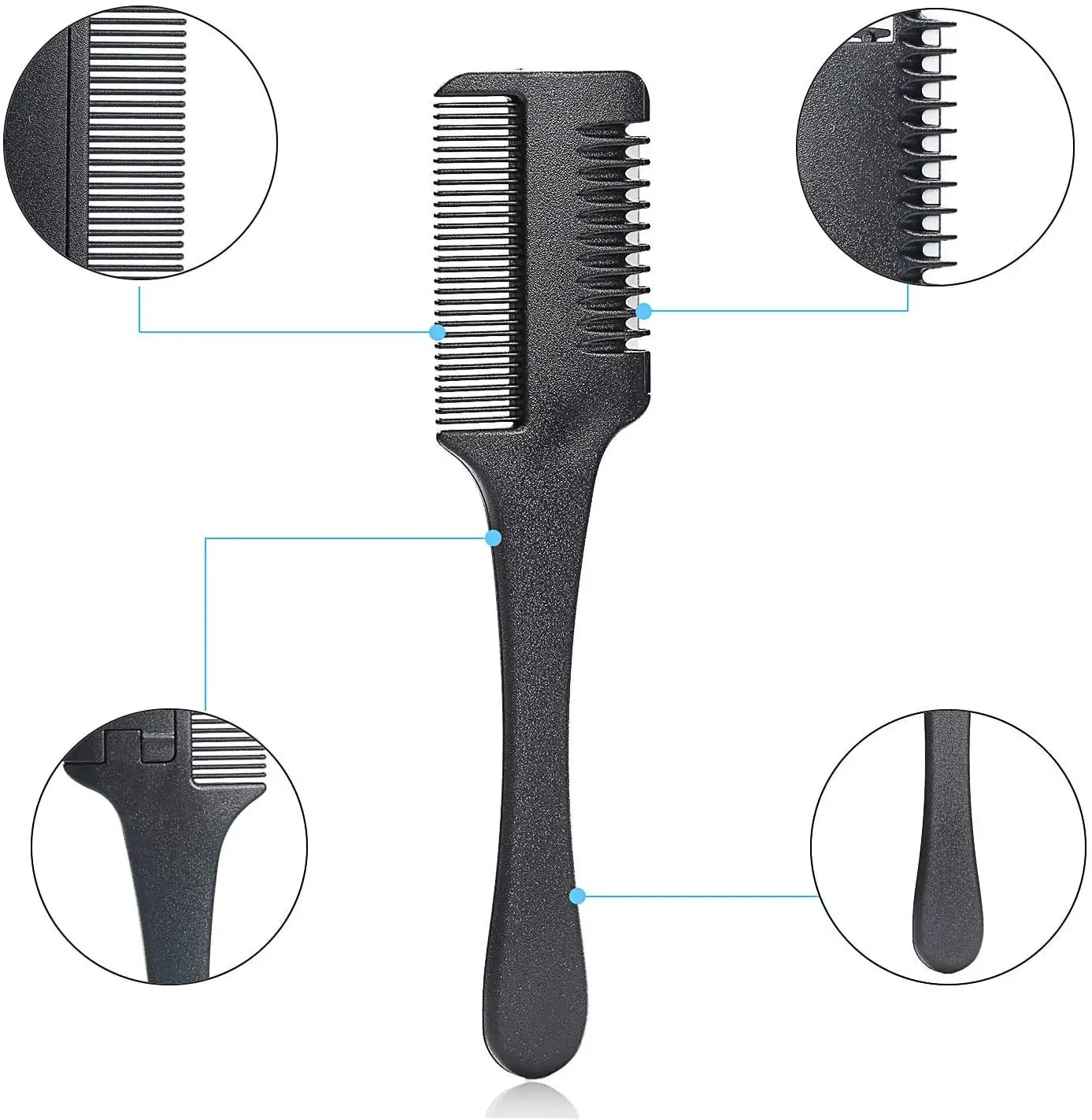 New Design Barber Cutting Hair Handle Comb Salon Professional Integrated With Double Edge Razor Blade Detachable Styling Comb