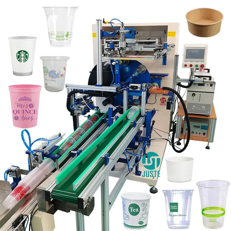 Single One Color Silk Screen Printing Machine Factory Single Colour Automatic One Station Screen Printer for Paper Plastic Cup