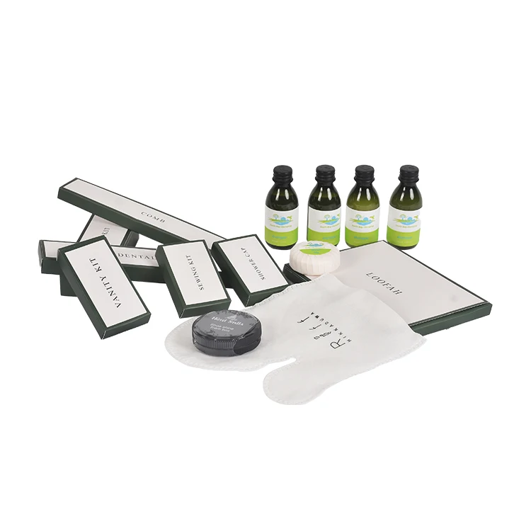 Hot sale bathroom luxury four-piece toiletry set hotel amenities soap shampoo shower gel