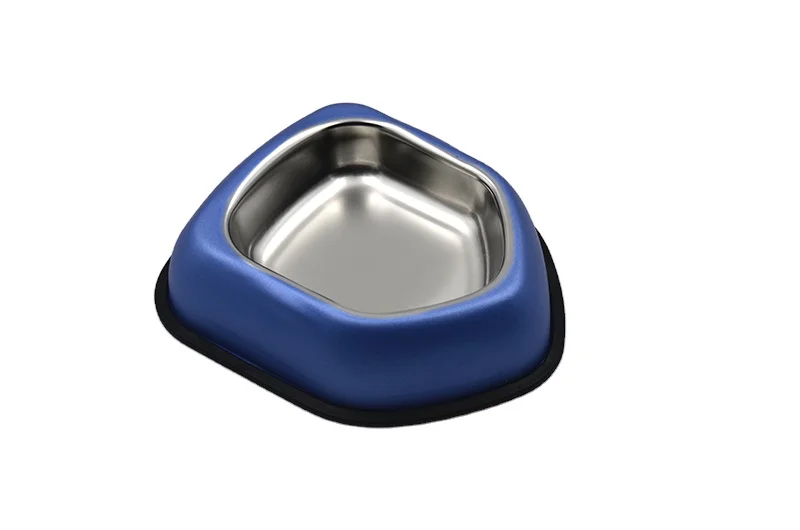 Advanced frosted polygon stainless steel six pieces cat bowl Dog bowl pet bowl
