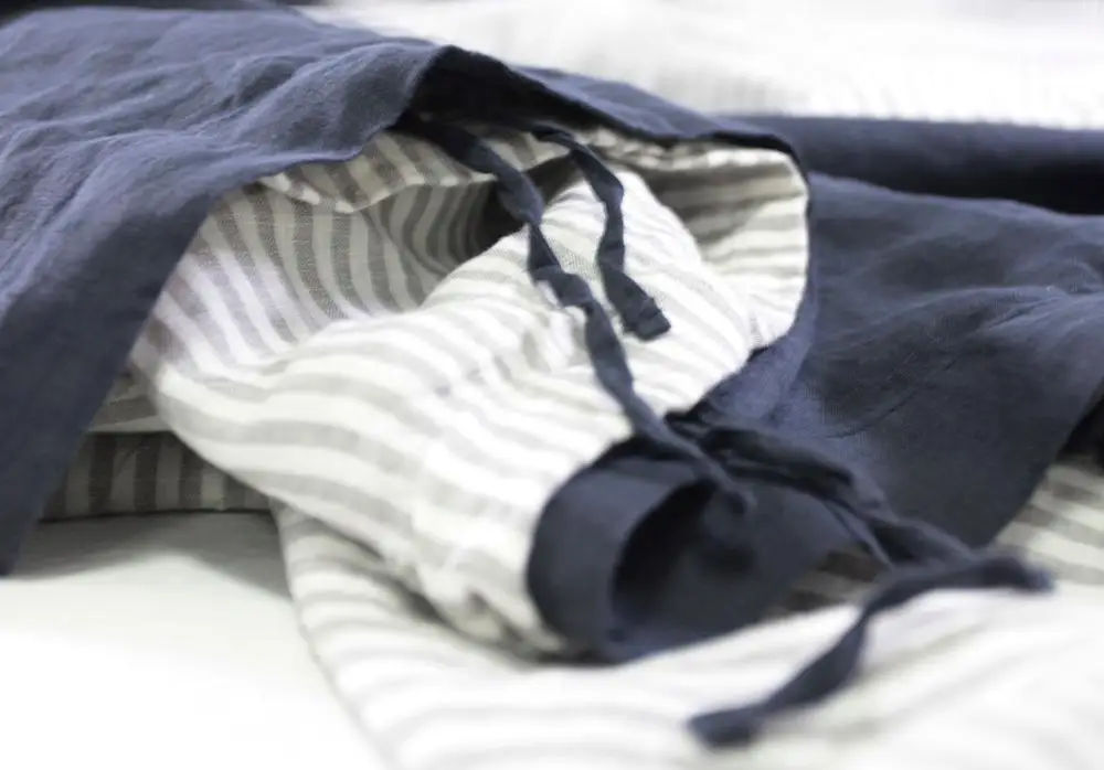 100% pure linen stonewashed bedding set duvet cover set