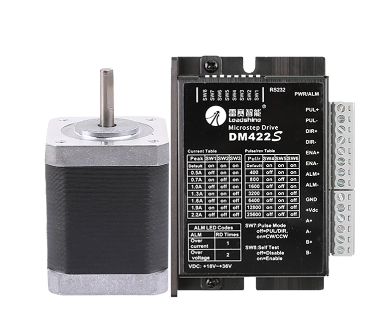 Leadshine 42 Stepper Motor 42CM04-DM422C Kit 0.4N.m 1.5A Pulse type drivefor CNC Milling Machines Nema17 Stepper Motor Driver