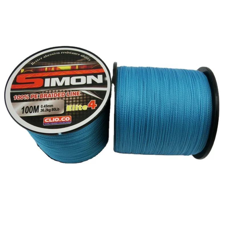 Wholesale high quality  UHMWPE multifilament line braided  large stock 8 strands 100 meters pe braid fishing line