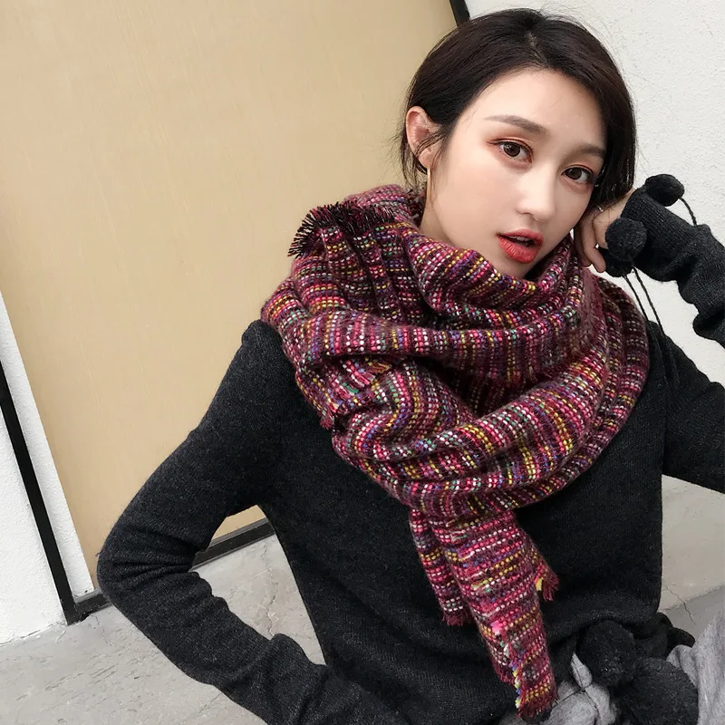 
Wholesale Cheap 200*50Cm Multicolor Acrylic Scarf Fashion Warm Long Scarf For Winter <span style=