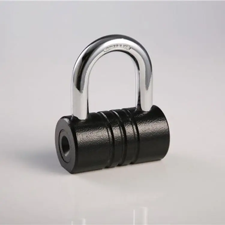 Hot Sale Custom Design Solid Black Security Padlock Heavy Duty Iron Padlock Hinge From China