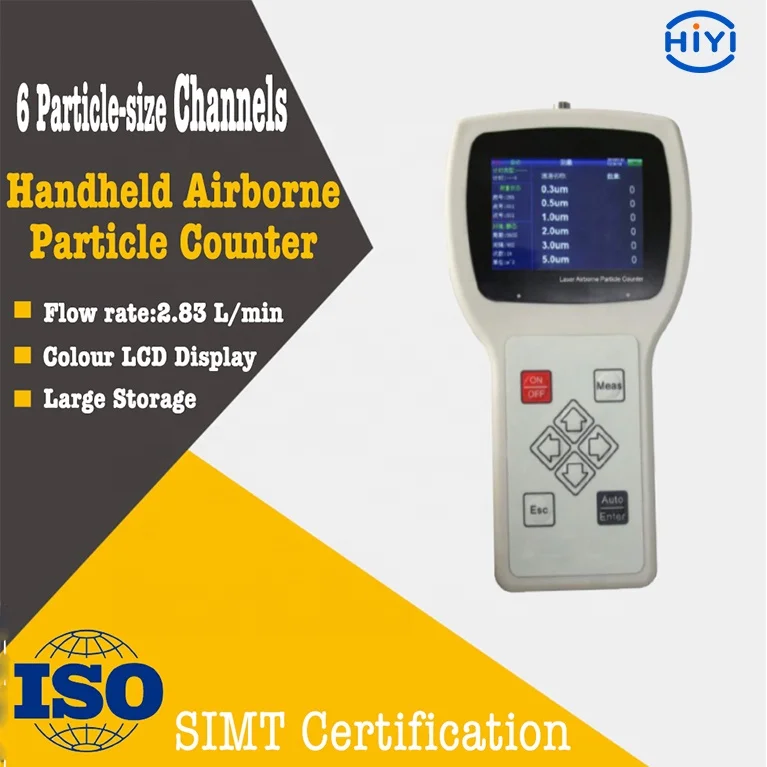 HiYi H630 Particle Size 0.3um 5.0 um 1.0 um 2.0um 3.0um 5.0um 10.0um 0.1 CFM 6 Channel Laser Particle Counter