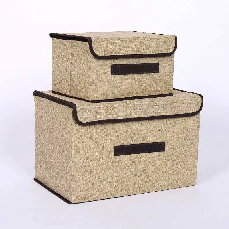 AliGan toy storage box Organizer Non Woven Box Foldable Reusable Large Capacity Two-piece suit Multi-layer cosmetic storage box