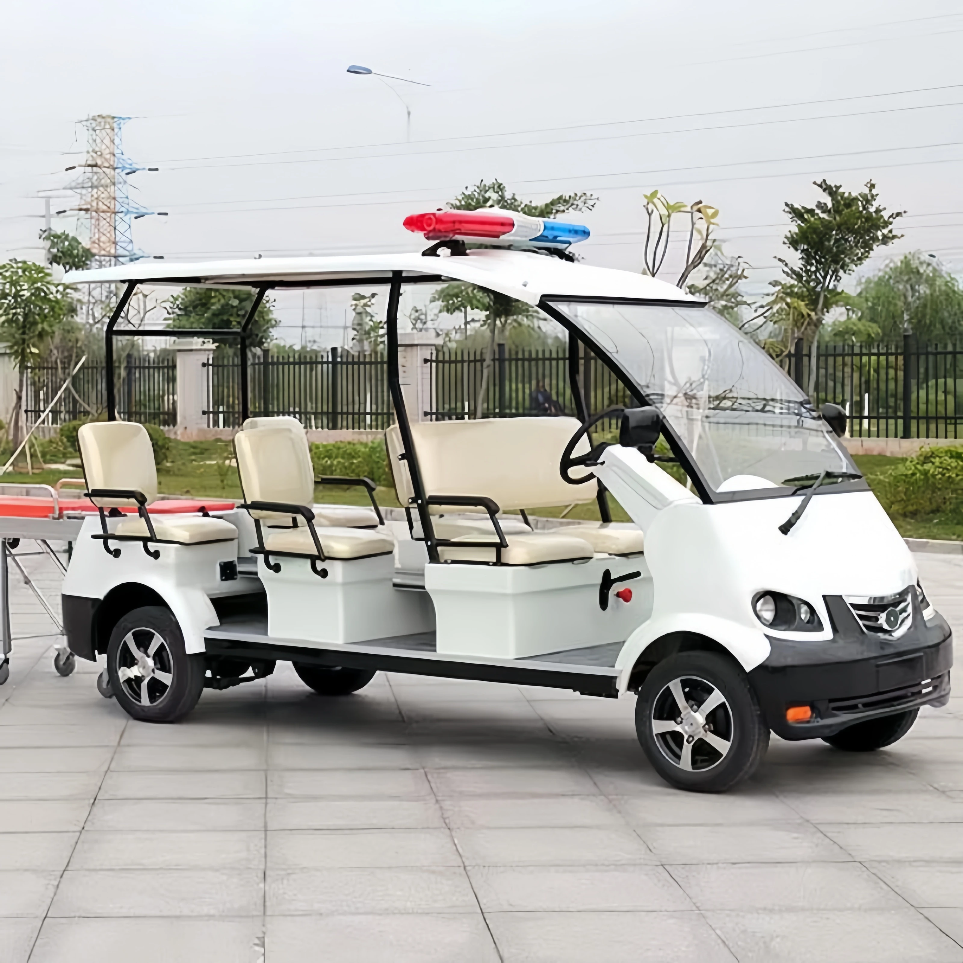 Latest Design Cheap Luxury Ambulance Golf Vehicle 48V 6 Seat Electric Golf Cart Electric Ambulance for Sale