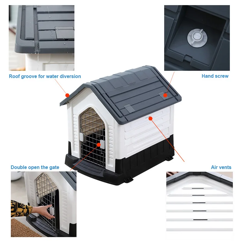 Wholesale dog house high quality waterproof plastic outdoor dog house
