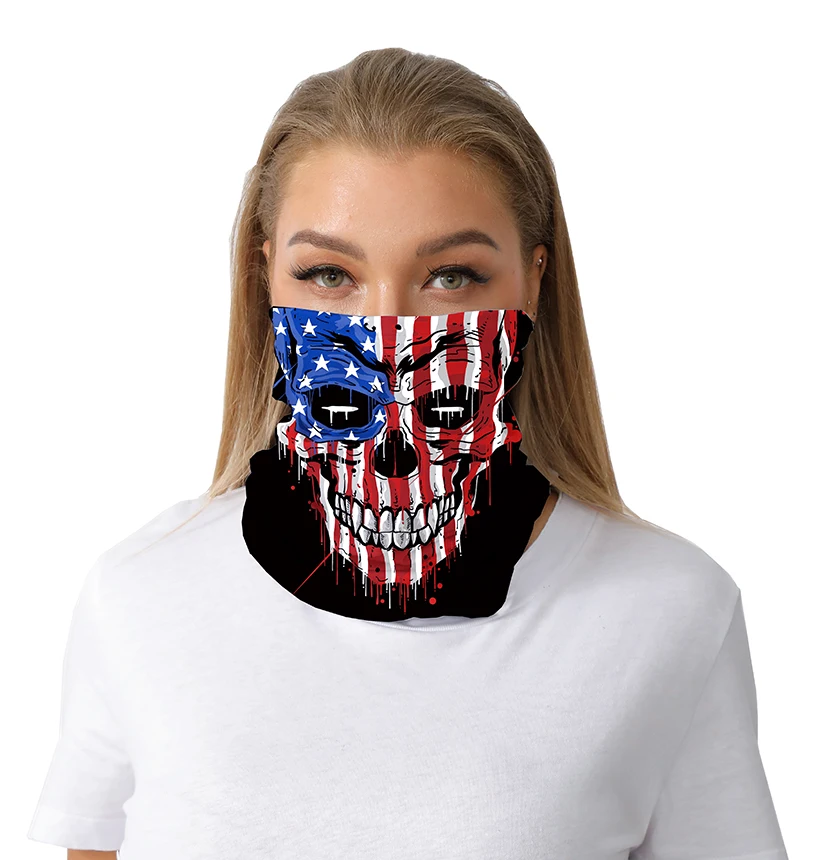 2021 Wholesale Custom Logo Buffs Head Scarf Tube Cheap Face Cover Polyester Sublimation Print Seamless Bandanas, Neck Gaiter