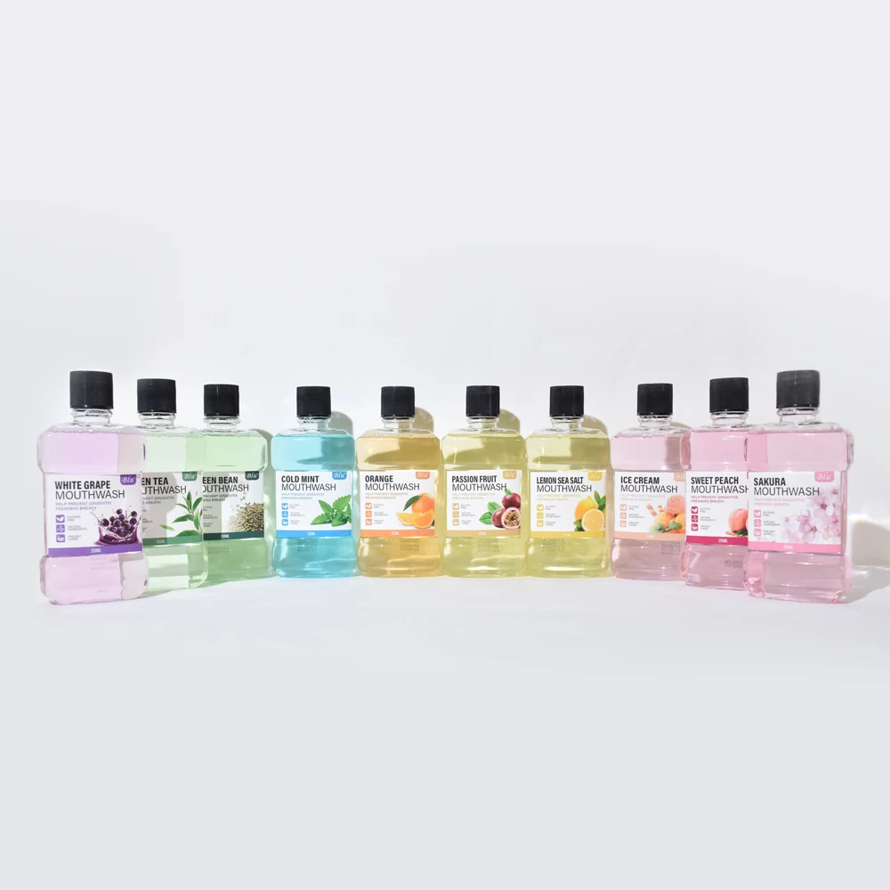 Factory Private Label 250ml Natural Organic Teeth Whitening Oral Care Cleans Your Teeth Mouthwash OEM ODM