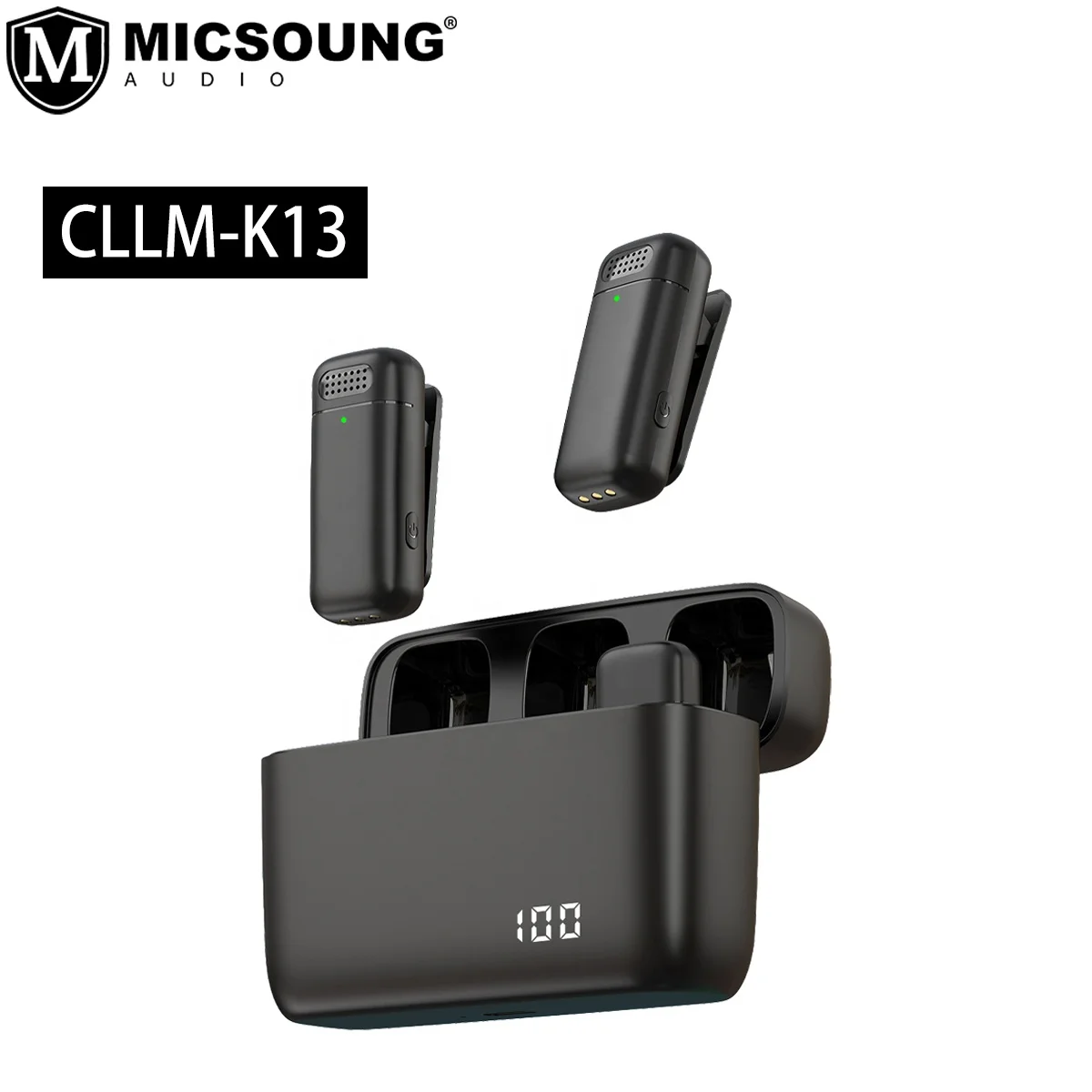 CLLM-K13 Intelligent Wireless Lavalier Microphone With Charging Case Noise Cancelling Lapel Mic For Live Streaming Vlog Tiktok