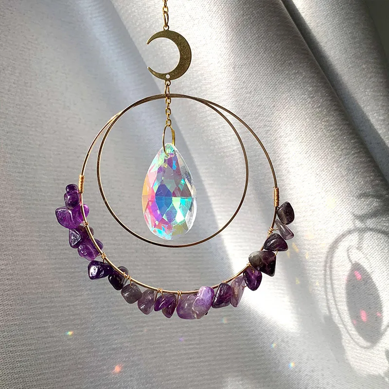 Wholesale High Quality Natural Crystal Sun Catcher Catchers Hanging Suncatche