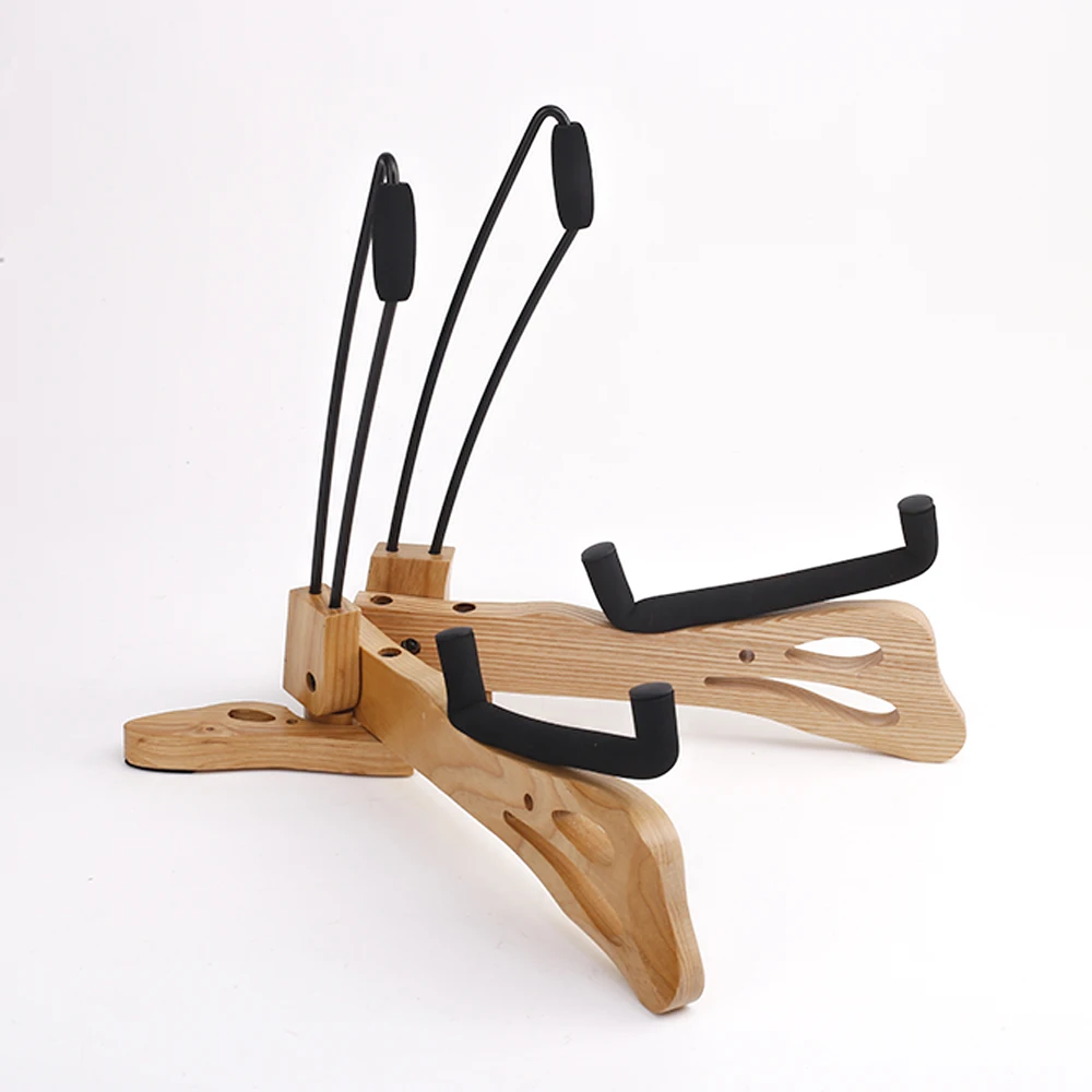 Custom Wooden Guitar Stand Rack Unit holder Wood Folding Guitar Rack for Classical Acoustic Electric Bass Guitar Display