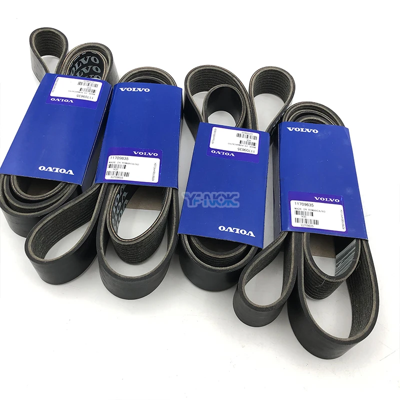 Excavator Spare Parts D6E Engine V-Ribbed Belt EC210 Engine Fan Belt 11709635