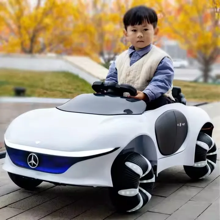 2024 Hot sales Double open doors Children electric car with luminous wheels 12V battery ride on RC kids car