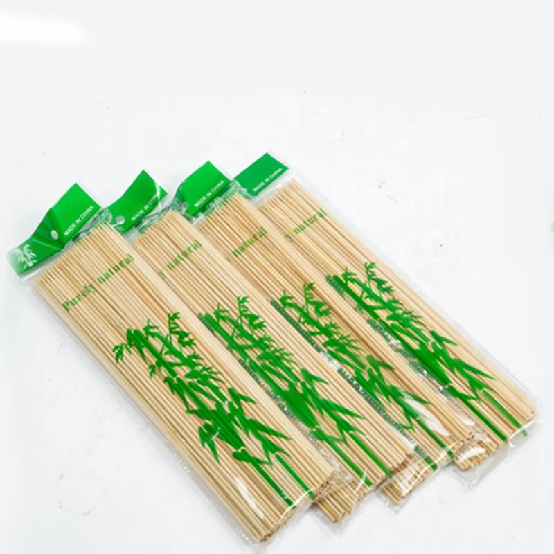 Wholesale 100/pcs Bamboo Sticks For Shish Kabob Grilling Fruits Appetizers and Cocktails Bamboo Wooden Skewers