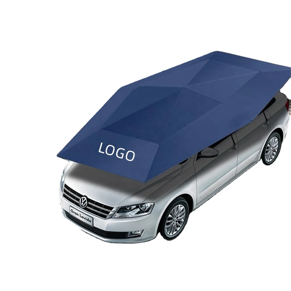 Custom Logo Retractable Car Sunshade,Outdoor Remote Control Tents Car Covers,Sun Shade Foldable Automatic Electric Car Umbrella