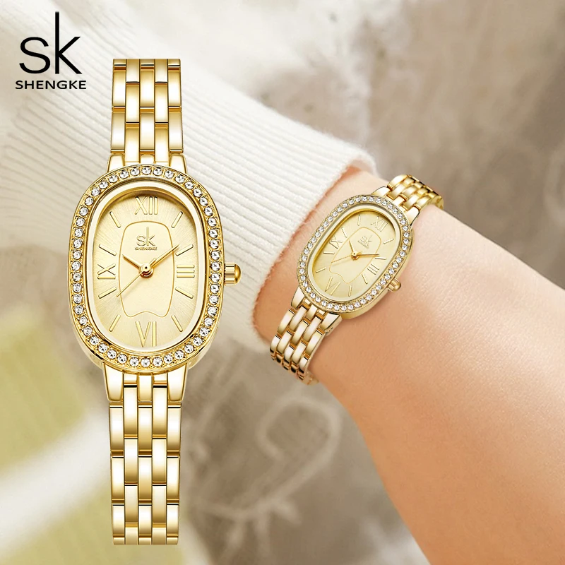 SK Ladies Elegant Female Quartz Watches Customization Private Label Wristwatches Gold/Rose/Silver Color Chinese Factory