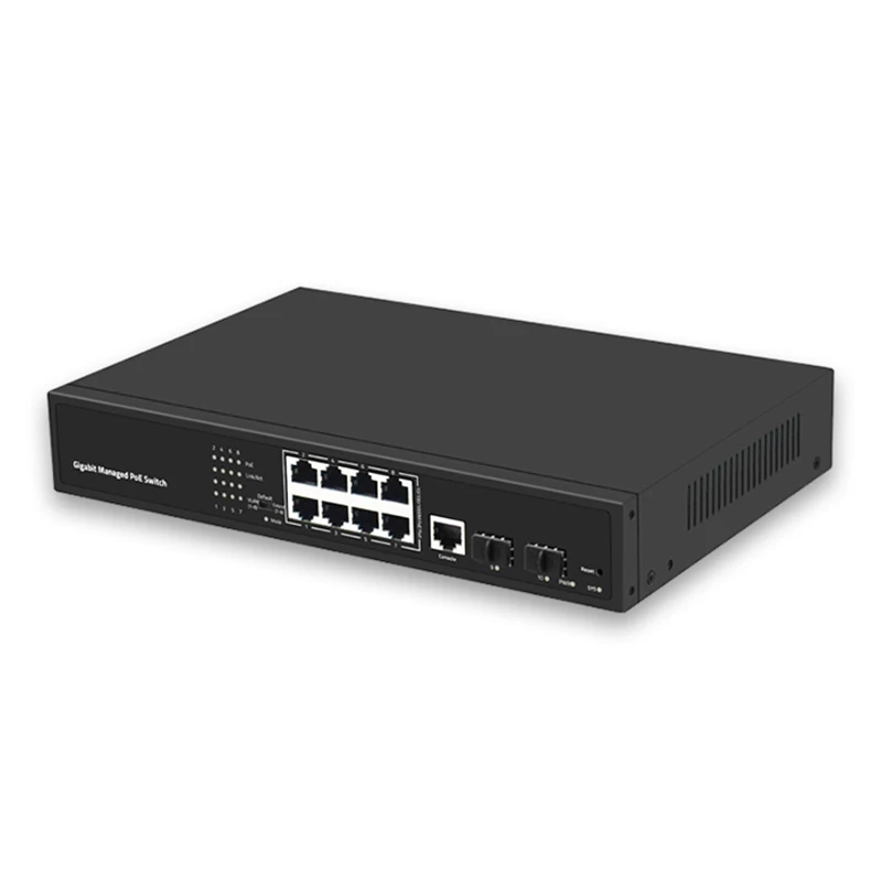 High Quality PoE Switch 120W PoE Power VLAN 8 Ports Gigabit L2 Managed PoE Switch