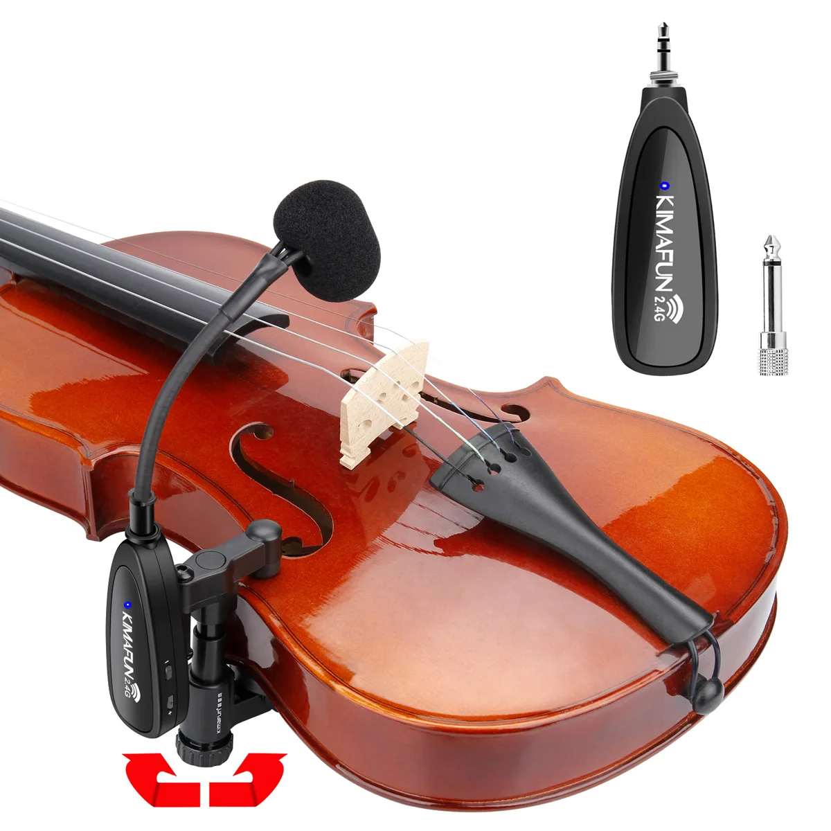 KIMAFUN Wireless violin microphone 2.4G wireless musical instrument accessories microphone system for classic violin